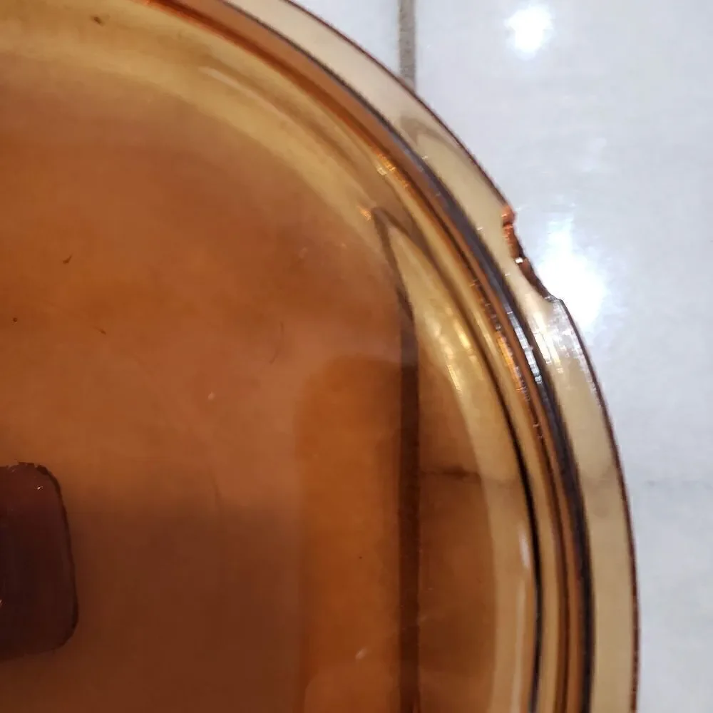 Vintage Anchor Ovenware Amber Brown Casserole Dish w/Lid & Basket 1.5 Qt